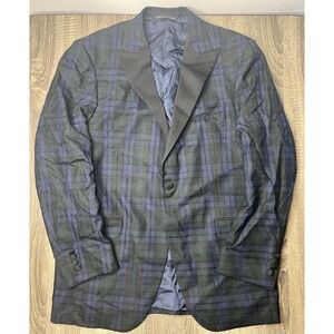 Maus & Hoffman Tartan Wool Tuxedo Dinner Jacket Blazer 1-Button Sz 42 Tall